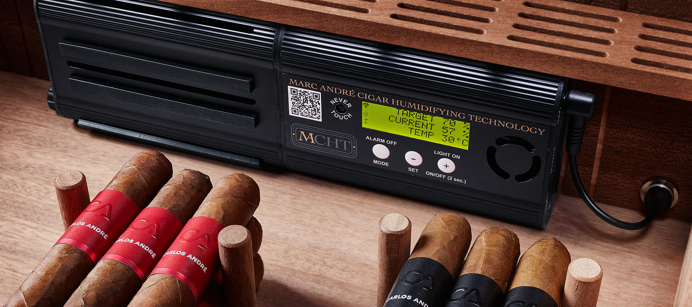 Befeuchtungssystem MACHT im CARLOS ANDRÉ Humidor