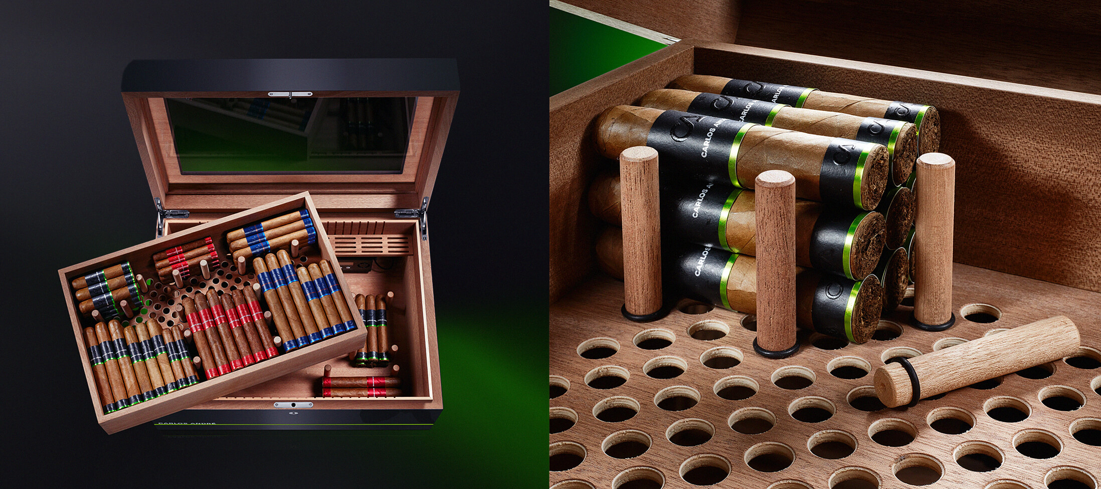 CARLOS ANDRÉ Humidor Unterteilungskonzept zur Lagerung von Zigarren